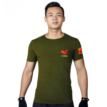 伊璐風(fēng) 短袖 男士T恤 軍綠色圓領(lǐng)國土 
