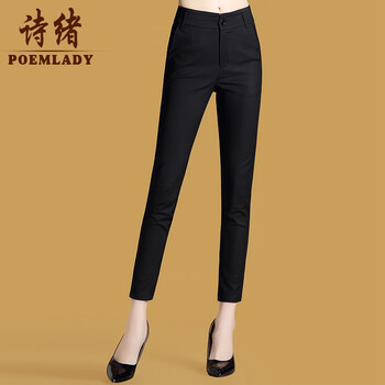 詩緒（POEMLADY） 自然腰 直筒褲 女 九分褲 休閑褲