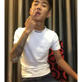 C2潮潮（C2CHAOCHAO） 短袖 男士T恤 快手白色 