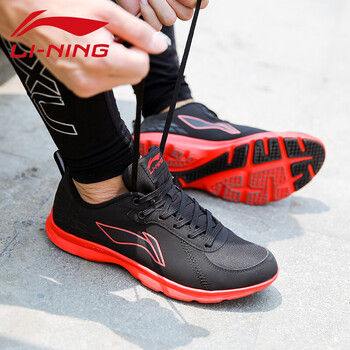 李寧（LI-NING）跑步鞋黑/李寧紅 40