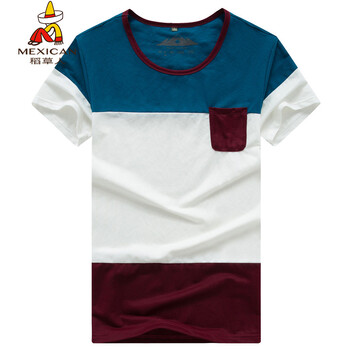 稻草人（MEXICAN） 短袖 男士T恤 牛仔藍(lán) XL，L，M，XXL，XXXL