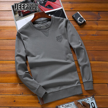 JEEP 長(cháng)袖 男士T恤 灰色 XL，L，M，XXXL，XXL