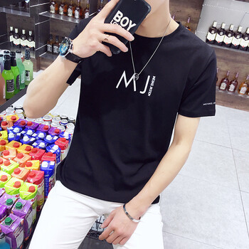 北歐潮流（BEIOUCHAOLIU） 短袖 男士T恤 D MJ黑色 