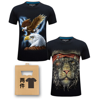 K L B ZHE 短袖 男士T恤 飛鷹+海盜豹子 S，XL，L，M，XXXL，XXL，加大