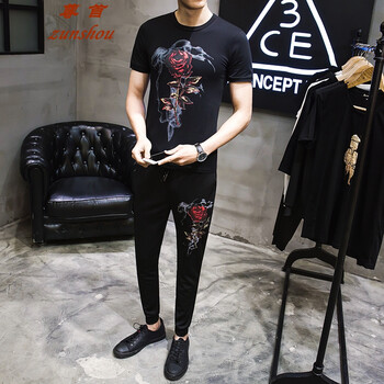 尊首（ZUNSHOU） 短袖 男士T恤 TZ081黑色 