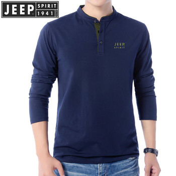 Jeep 長(zhǎng)袖 男士T恤 寶藍(lán)色 XL，L，XXL，XXXL，M