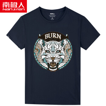 南極人（Nanjiren） 短袖 男士T恤 藍(lán)色白虎 