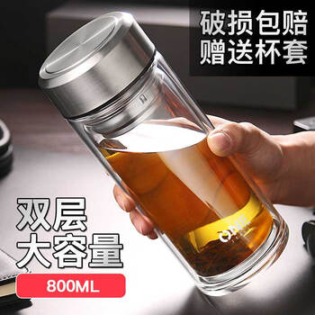 雙層帶蓋玻璃杯，喝出健康水