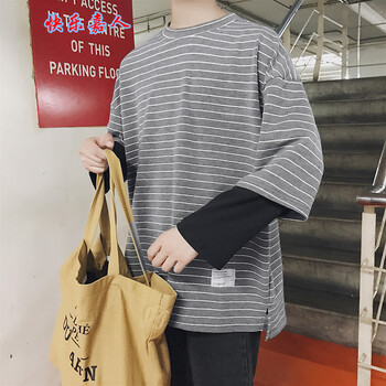 快樂嘉人 長袖 男士T恤 深灰色 XL，L，XXXL，M，XXL