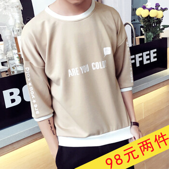 古萊登（GODLIKE） 七分袖 男士T恤 【英文款七分袖】卡其色 S，XL，L，XXL，M