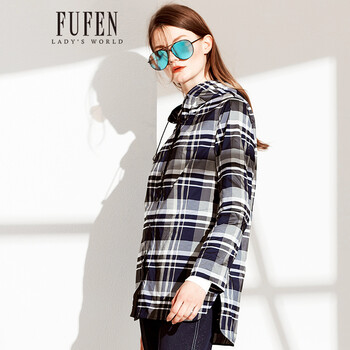 FUFEN 連帽 長袖 女 短外套 