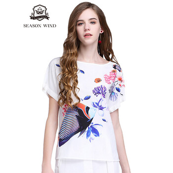 季候風(fēng)（SEASONWIND） 印花 短袖 T恤 女 圓領(lǐng)