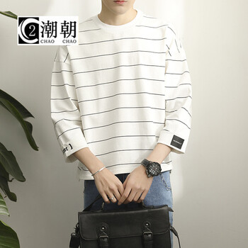 C2潮朝（C2 CHAO CHAO） 七分袖 男士T恤 白色 XL，L，XXL，XXXL，M