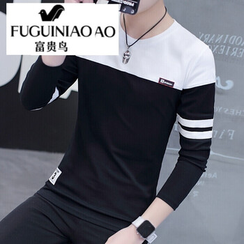 富貴鳥（FUGUINIAO） 長(zhǎng)袖 男士T恤 1978白色 