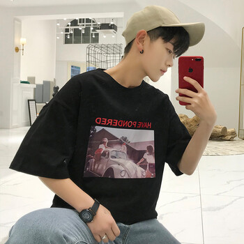 慈姑 短袖 男士T恤 汽車 黑色 M