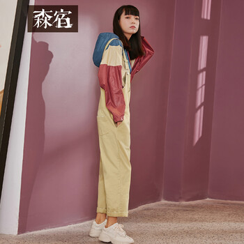 森宿 中腰 背帶褲 女 長(zhǎng)褲 休閑褲