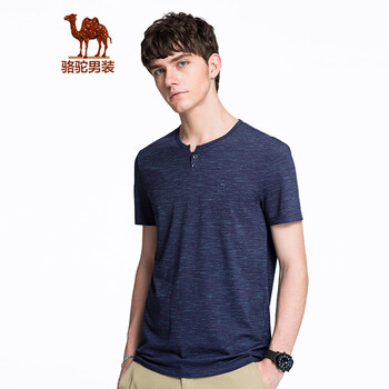 駱駝（CAMEL） 短袖 男士T恤 深藍(lán) XL，L，XXXL，XXL，M