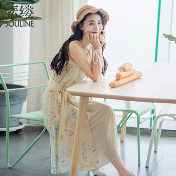 素縷（Souline） 碎花 腰帶 連衣裙
