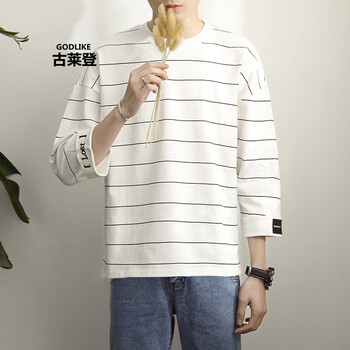 古萊登（GODLIKE） 七分袖 男士T恤 白 XL，L，XXXL，M，XXL