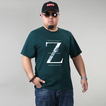 K L B ZHE 短袖 男士T恤 字母Z 墨綠色 加大
