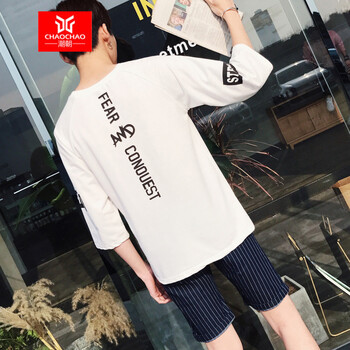 C2潮朝（C2 CHAOZHAO） 短袖 男士T恤 7分袖白 XL，L，M，XXL