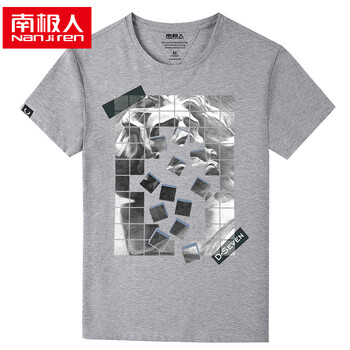 南極人（Nanjiren） 短袖 男士T恤 灰色雕像 