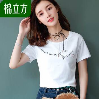 棉立方（MEFOUND） 印花 短袖 T恤 女 圓領(lǐng)