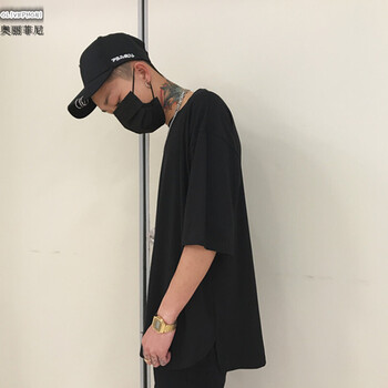奧麗菲尼（OLIVEPHONI） 五分袖 男士T恤 黑色 