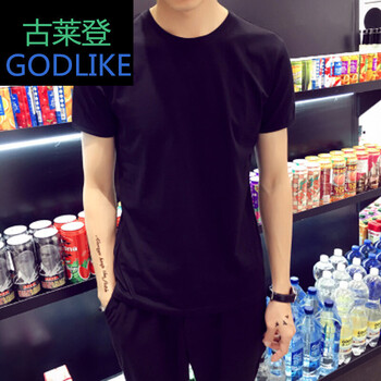 古萊登（GODLIKE） 短袖 男士T恤 純黑 XL，L，XXL，M