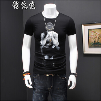 管先生 短袖 男士T恤 518黑色 XL，L，加大，XXXL，XXL，M
