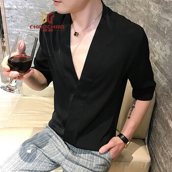C2潮朝（C2 CHAOZHAO） 五分袖 男士T恤 黑色 XL，L，M，XXL，XXXL
