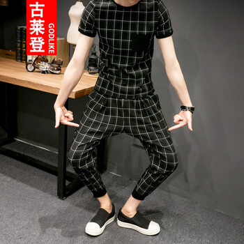 古萊登（GODLIKE） 短袖 男士T恤 白格 XL，L，XXL，M，XXXL