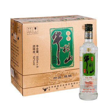 牛欄山（niulanshan）52%VOL375mL-500mL，500ml*8 濃香型，濃香