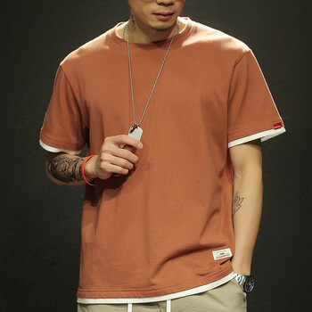 沐秋（MUQIU） 短袖 男士T恤 銹紅色 XL，L，XXL，XXXL，M