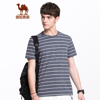 駱駝（CAMEL） 短袖 男士T恤 灰藍(lán) XL，L，XXXL，M，XXL