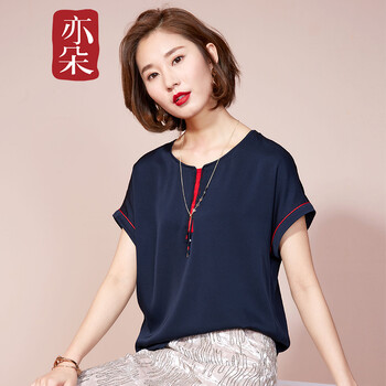 亦朵 立體裝飾 短袖 T恤 女 圓領(lǐng)