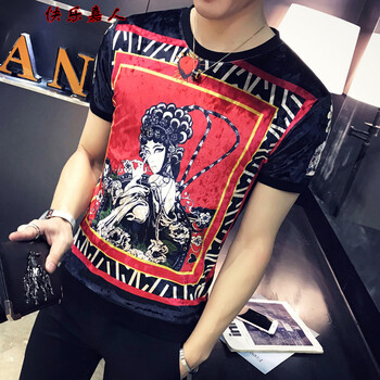 快樂(lè)嘉人 短袖 男士T恤 女人頭 XL，L，XXL，XXXL，M