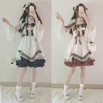 韓減  拼接，褶皺，綁帶，貼布 連衣裙