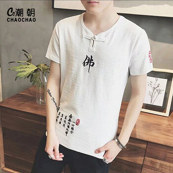 C2潮朝（C2CHAOCHAO） 短袖 男士T恤 白色佛 XL，L，XXXL，XXL，M