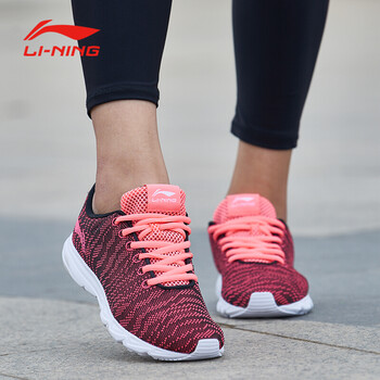李寧（LI-NING）跑步鞋ARBL034新基礎(chǔ)黑/熒光炫粉 37