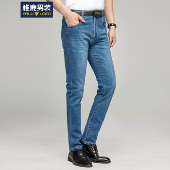 雅鹿男裝（YALU UOMO） 修身褲 商務(wù)休閑 男士牛仔褲