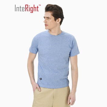INTERIGHT 短袖 男士T恤 湖藍(lán)色 XL，L，XXL，M