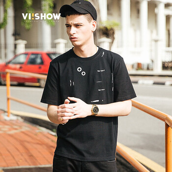 viishow 短袖 男士T恤 黑色 S，XL，L，M，XXL，XXXL