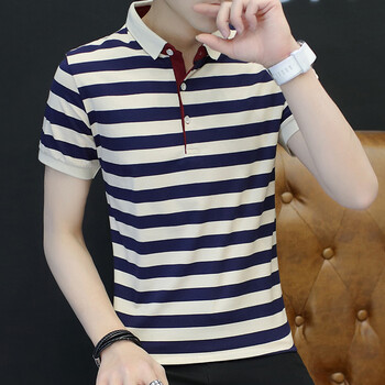 普鴕（PUTUO） 短袖 男士T恤 藍(lán)色條紋 XL，L，M，XXXL，XXL