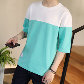 信簡(jiǎn) 五分袖 男士T恤 湖藍(lán) XL，L，M，XXXL，XXL