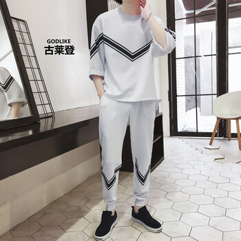 古萊登（GODLIKE） 七分袖 男士T恤 白色一杠 XL，L，XXXL，XXL，M