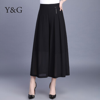 Y&G Young girl eooch 中腰 闊腳褲 女 九分褲 休閑褲
