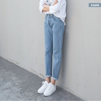 慈姑 高腰  女 九分褲 牛仔褲