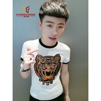 C2潮朝（C2 CHAO CHAO） 短袖 男士T恤 白色 S，XL，L，M，XXL，XXXL