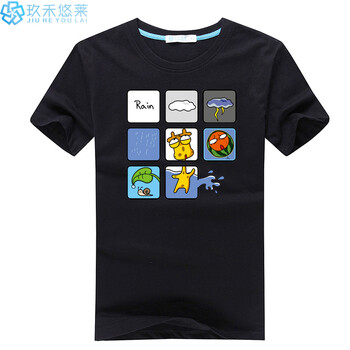 玖禾悠萊 短袖 男士T恤 黑色 S，XL，L，XXL，加大，M，XXXL